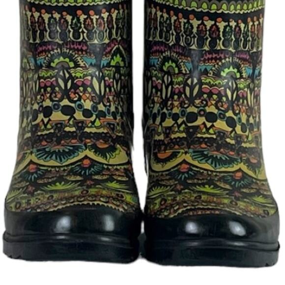 The Sak Sacroot Rain Boots Peace Love Boho Chunky Black Multi Women’s Size 7M - Picture 11 of 15